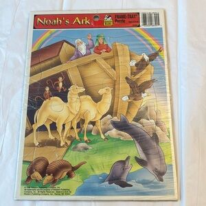 Noah’s Ark Frame-Tray Golden Books puzzle Tray 1996 USA western pub